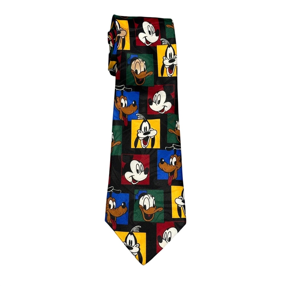 Mickey Unlimited Disney Characters Vintage Necktie Mickey Donald Goofy Pluto Tie